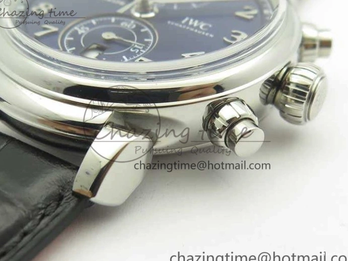 MIROTIME 0501 Breathable Da Vinci IW393402 SS ZF 1:1 Best Edition Blue Dial On Black Leather Strap A 7211